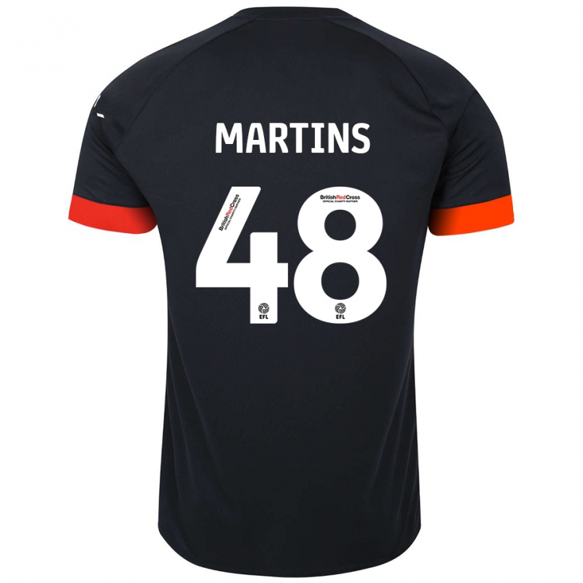 Kinder Dominic Dos Santos Martins #48 Schwarz Orange Auswärtstrikot Trikot 2024/25 T-Shirt Österreich