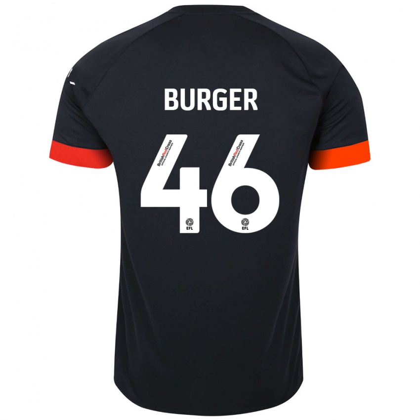 Kinder Jake Burger #46 Schwarz Orange Auswärtstrikot Trikot 2024/25 T-Shirt Österreich