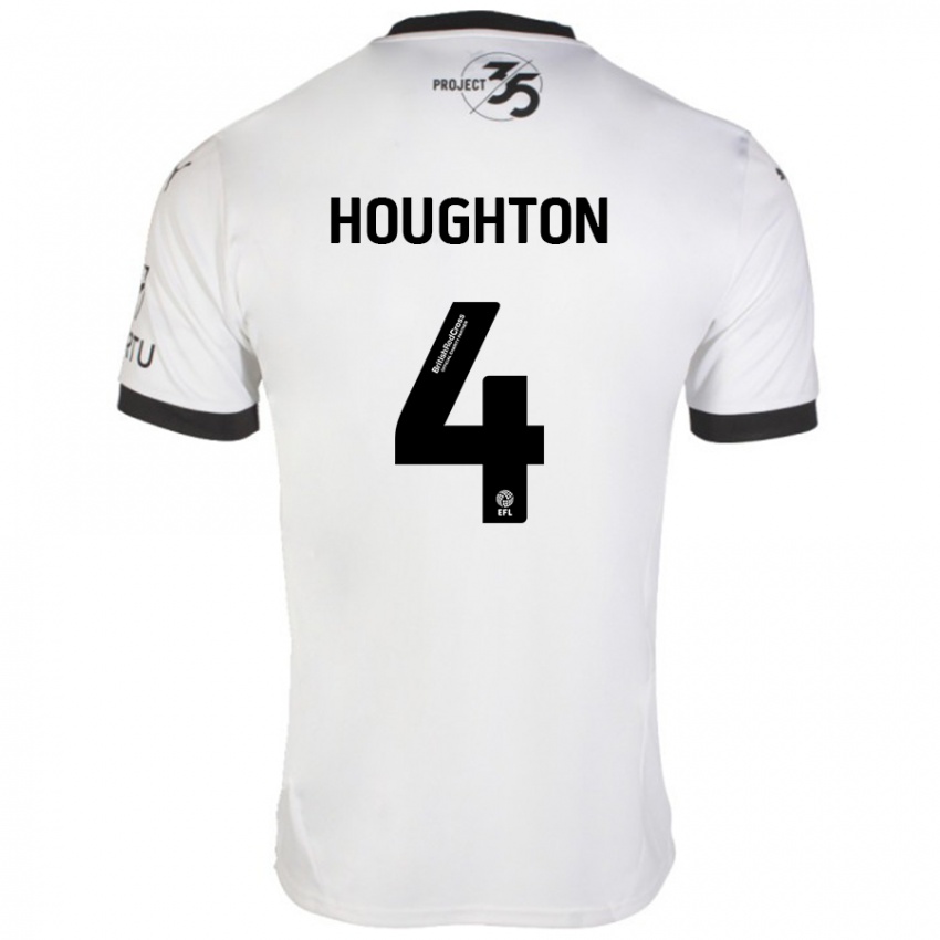 Kinder Jordan Houghton #4 Weiß Schwarz Auswärtstrikot Trikot 2024/25 T-Shirt Österreich