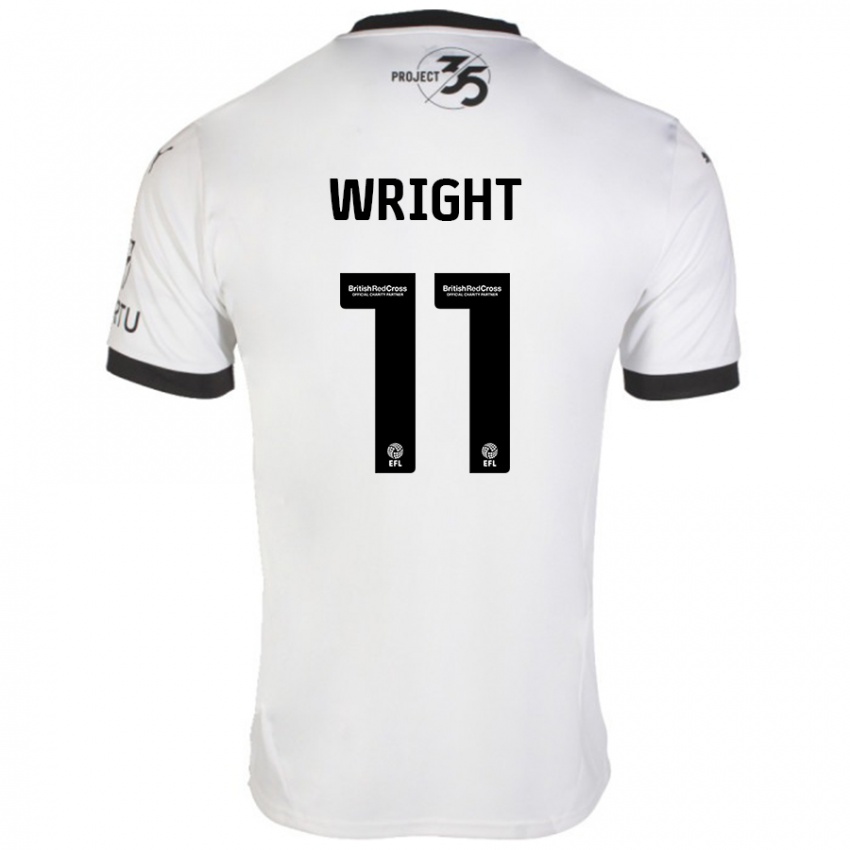 Kinder Callum Wright #11 Weiß Schwarz Auswärtstrikot Trikot 2024/25 T-Shirt Österreich