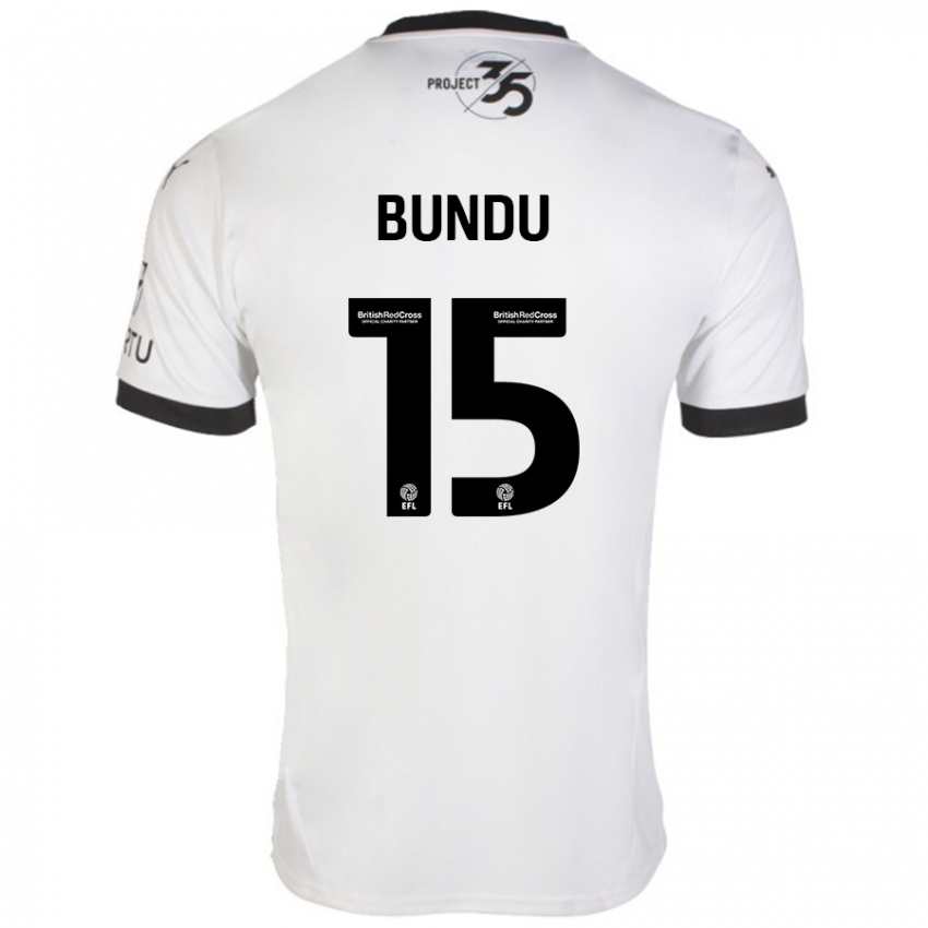 Kinder Mustapha Bundu #15 Weiß Schwarz Auswärtstrikot Trikot 2024/25 T-Shirt Österreich