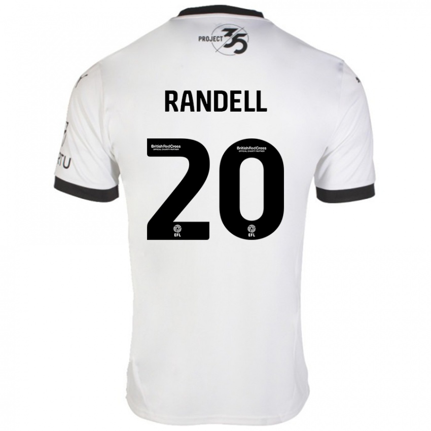 Kinder Adam Randell #20 Weiß Schwarz Auswärtstrikot Trikot 2024/25 T-Shirt Österreich