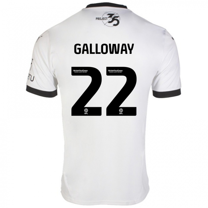 Kinder Brendan Galloway #22 Weiß Schwarz Auswärtstrikot Trikot 2024/25 T-Shirt Österreich