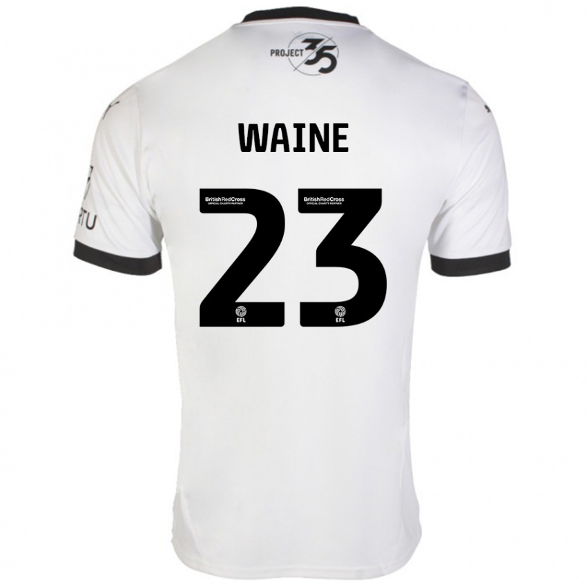 Kinder Ben Waine #23 Weiß Schwarz Auswärtstrikot Trikot 2024/25 T-Shirt Österreich