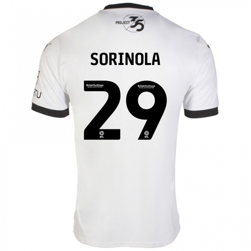 Kinder Matthew Sorinola #29 Weiß Schwarz Auswärtstrikot Trikot 2024/25 T-Shirt Österreich