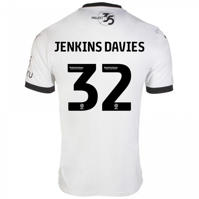 Kinder Will Jenkins-Davies #32 Weiß Schwarz Auswärtstrikot Trikot 2024/25 T-Shirt Österreich