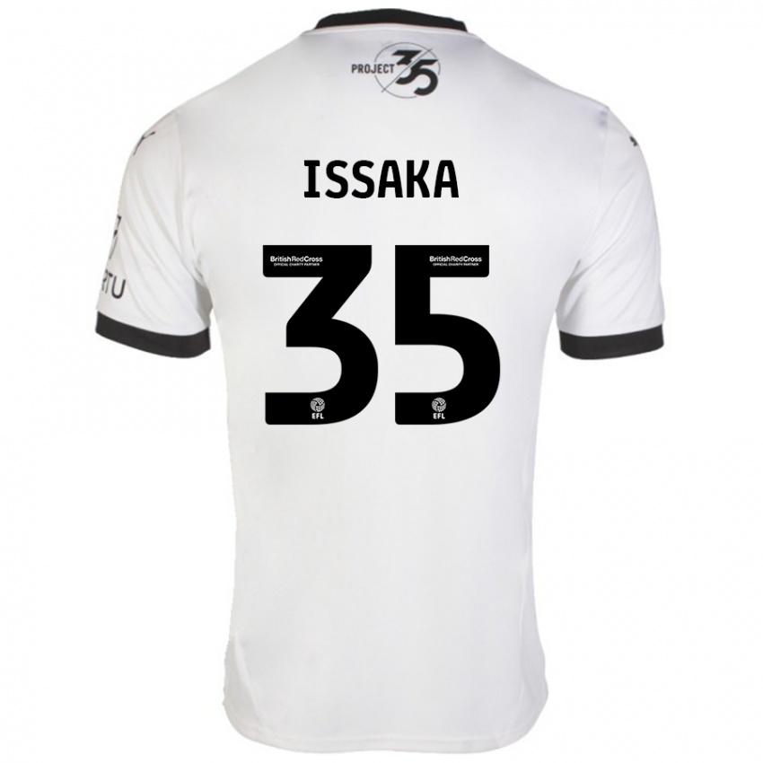 Kinder Freddie Issaka #35 Weiß Schwarz Auswärtstrikot Trikot 2024/25 T-Shirt Österreich