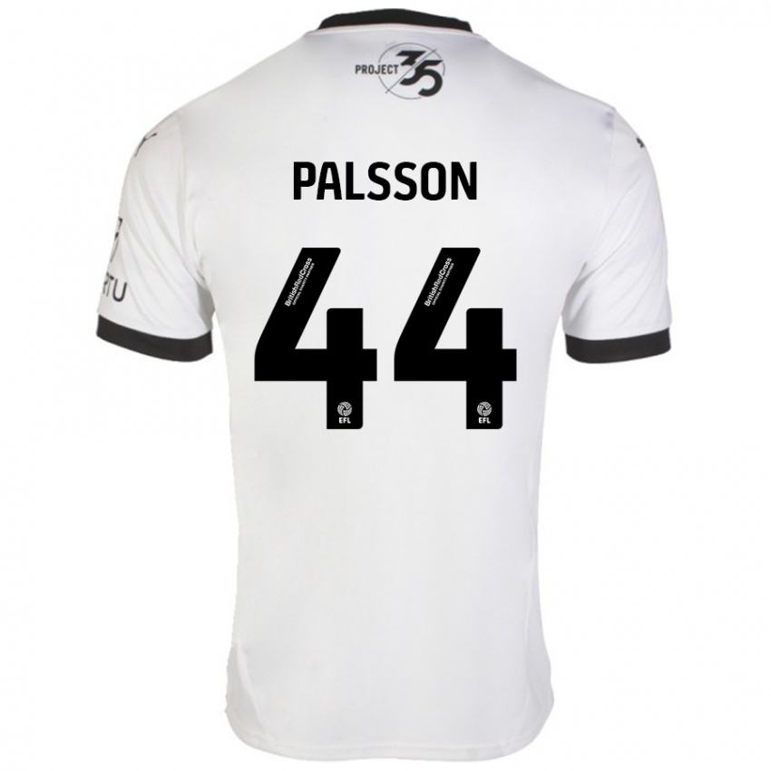 Kinder Victor Pálsson #44 Weiß Schwarz Auswärtstrikot Trikot 2024/25 T-Shirt Österreich