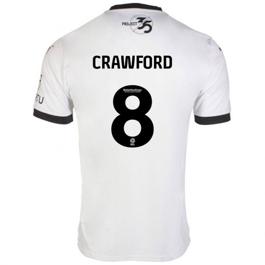 Kinder Imy Crawford #8 Weiß Schwarz Auswärtstrikot Trikot 2024/25 T-Shirt Österreich