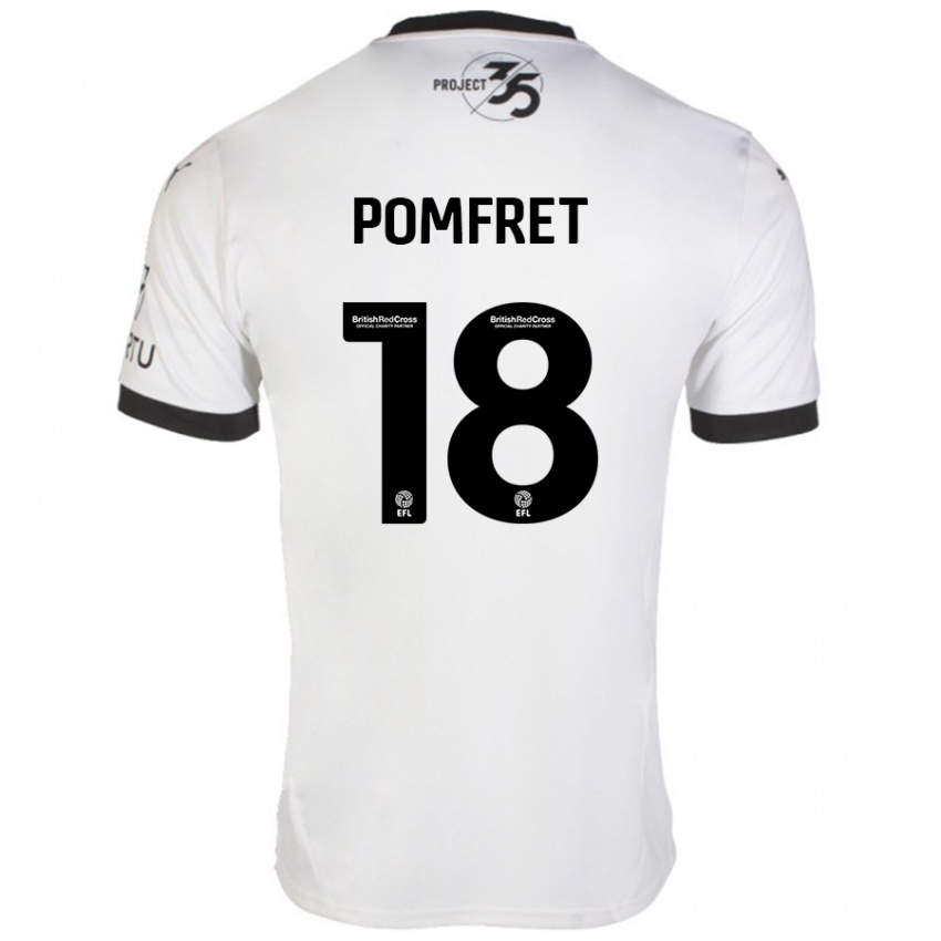 Kinder Taya Pomfret #18 Weiß Schwarz Auswärtstrikot Trikot 2024/25 T-Shirt Österreich