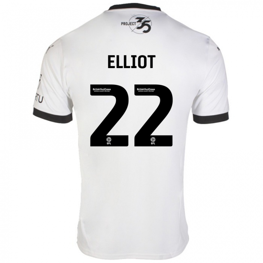 Kinder Emily Elliot #22 Weiß Schwarz Auswärtstrikot Trikot 2024/25 T-Shirt Österreich