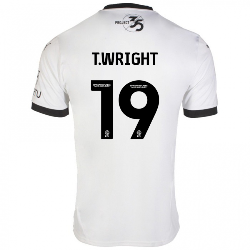 Kinder Tyreik Wright #19 Weiß Schwarz Auswärtstrikot Trikot 2024/25 T-Shirt Österreich