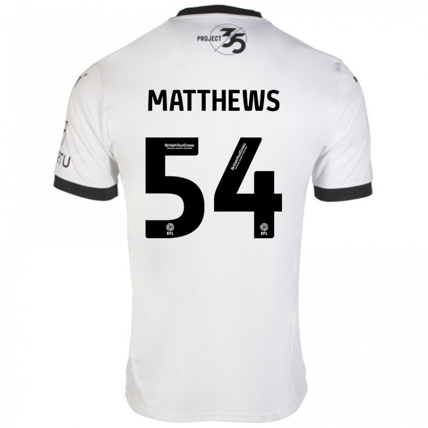 Kinder Jack Matthews #54 Weiß Schwarz Auswärtstrikot Trikot 2024/25 T-Shirt Österreich