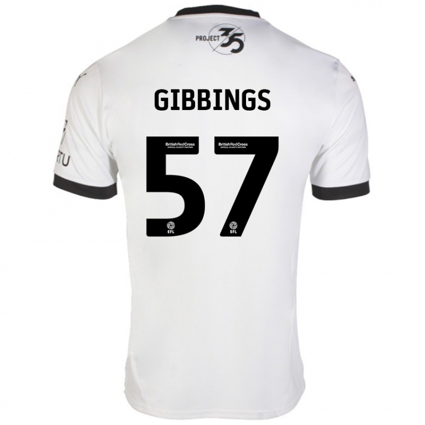 Kinder Cole Gibbings #57 Weiß Schwarz Auswärtstrikot Trikot 2024/25 T-Shirt Österreich