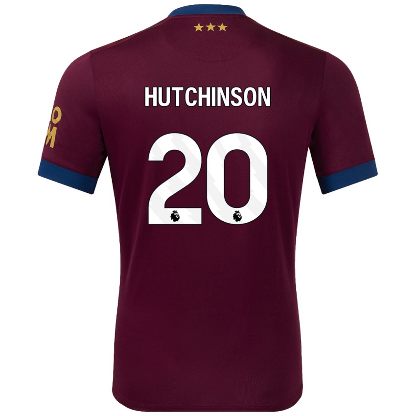 Kinder Omari Hutchinson #20 Braun Auswärtstrikot Trikot 2024/25 T-Shirt Österreich