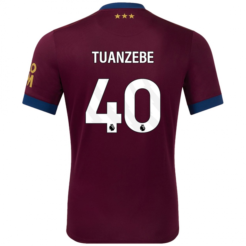 Kinder Axel Tuanzebe #40 Braun Auswärtstrikot Trikot 2024/25 T-Shirt Österreich