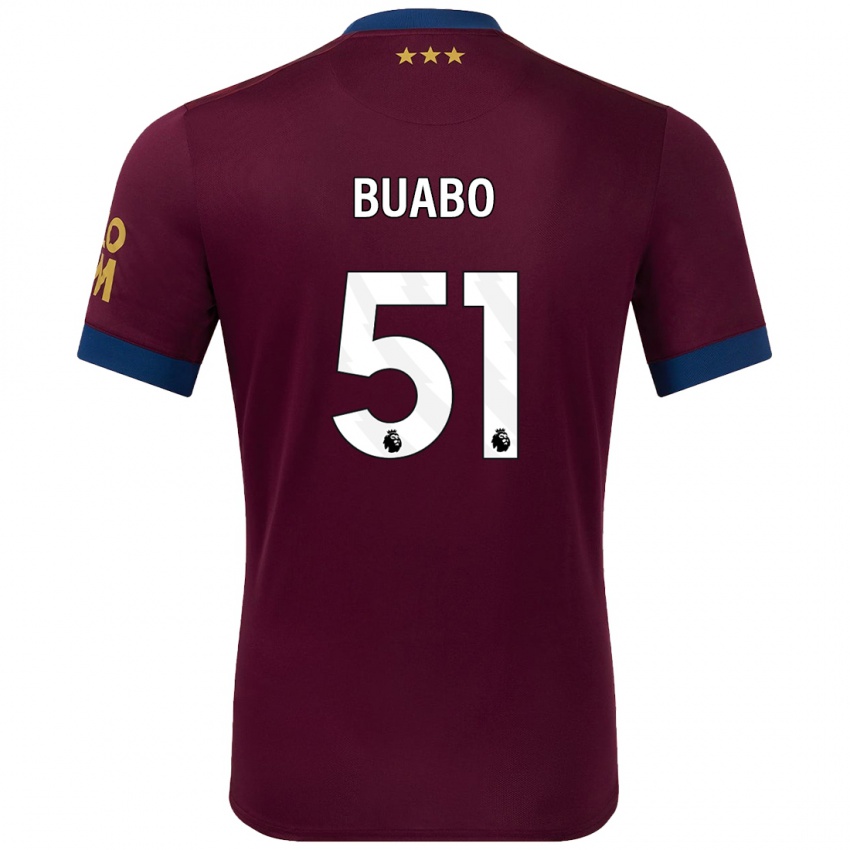 Kinder Gerard Buabo #51 Braun Auswärtstrikot Trikot 2024/25 T-Shirt Österreich