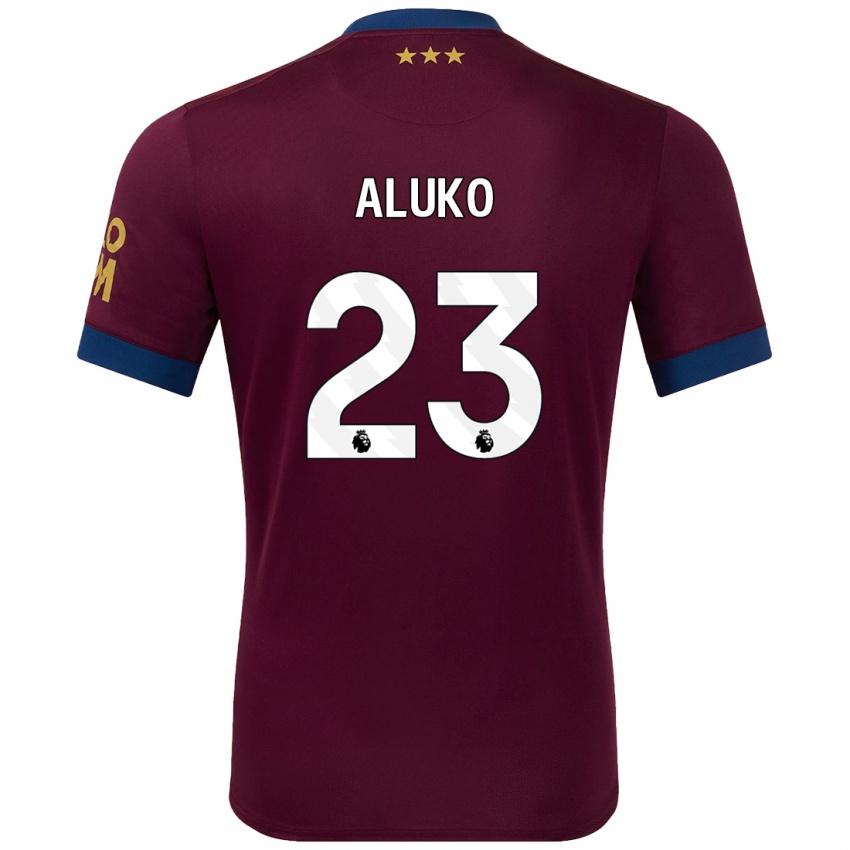 Kinder Sone Aluko #23 Braun Auswärtstrikot Trikot 2024/25 T-Shirt Österreich