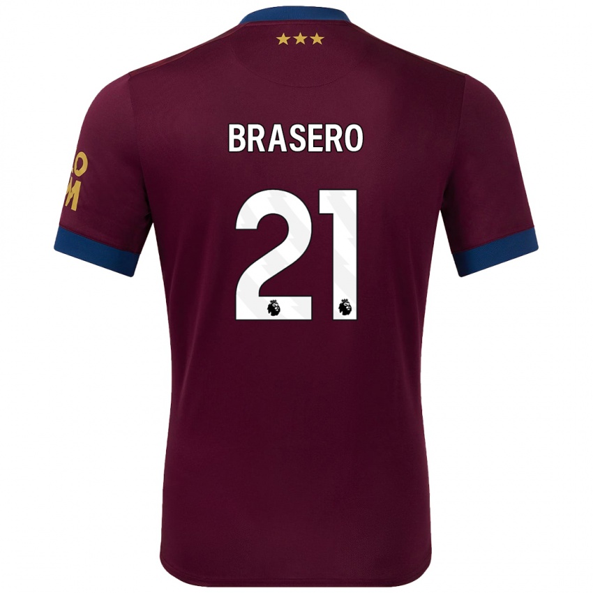 Kinder Sarah Brasero-Carreira #21 Braun Auswärtstrikot Trikot 2024/25 T-Shirt Österreich