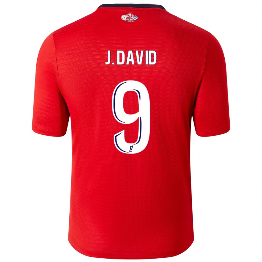 Herren Jonathan David #9 Rot Weiß Heimtrikot Trikot 2024/25 T-Shirt Österreich