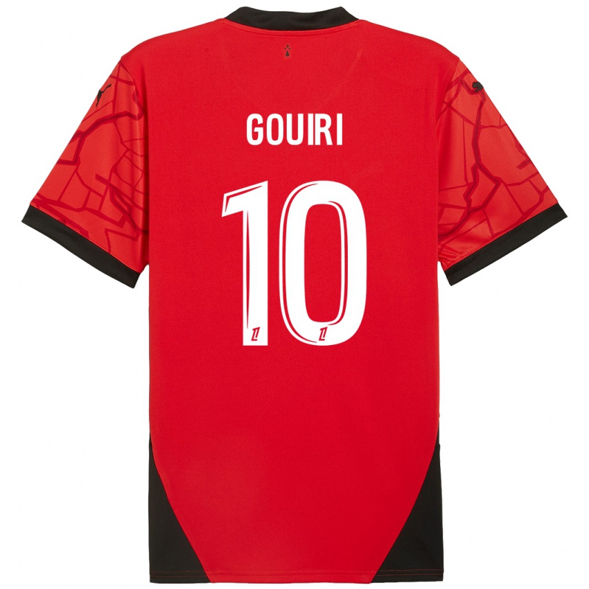 Herren Amine Gouiri #10 Rot Schwarz Heimtrikot Trikot 2024/25 T-Shirt Österreich