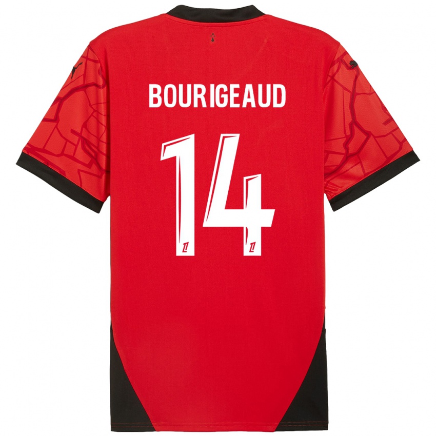 Herren Benjamin Bourigeaud #14 Rot Schwarz Heimtrikot Trikot 2024/25 T-Shirt Österreich