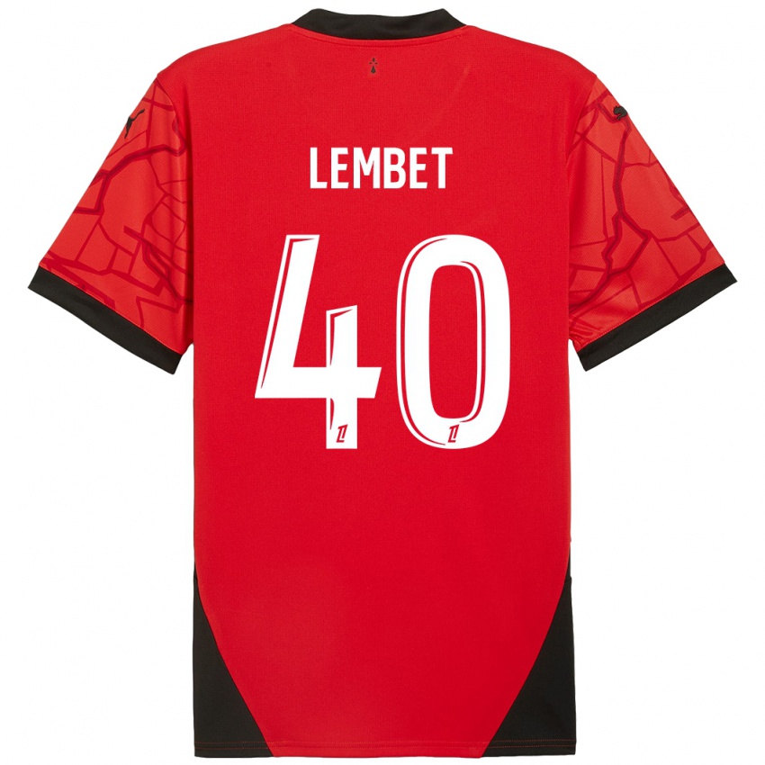 Herren Geoffrey Lembet #40 Rot Schwarz Heimtrikot Trikot 2024/25 T-Shirt Österreich