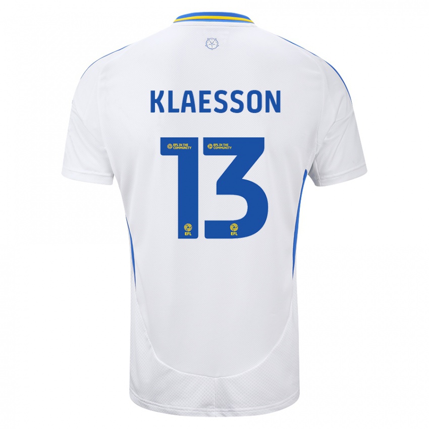 Herren Kristoffer Klaesson #13 Weiß Blau Heimtrikot Trikot 2024/25 T-Shirt Österreich