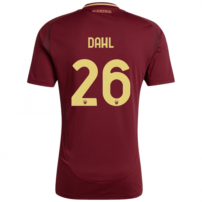 Herren Samuel Dahl #26 Rot Braun Gold Heimtrikot Trikot 2024/25 T-Shirt Österreich