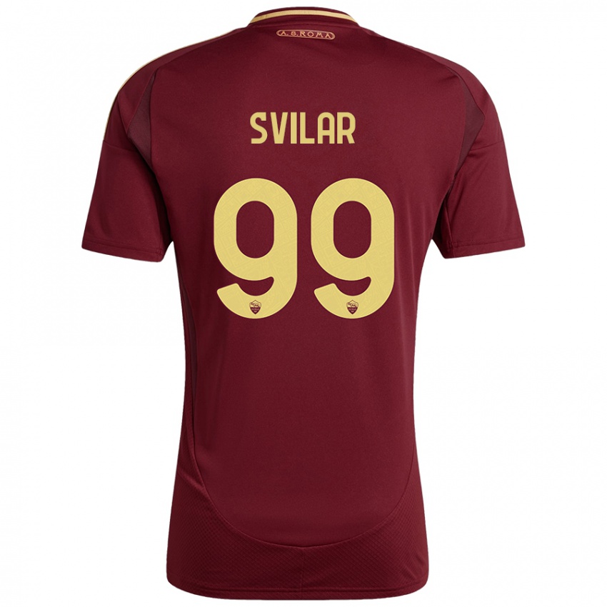 Herren Mile Svilar #99 Rot Braun Gold Heimtrikot Trikot 2024/25 T-Shirt Österreich