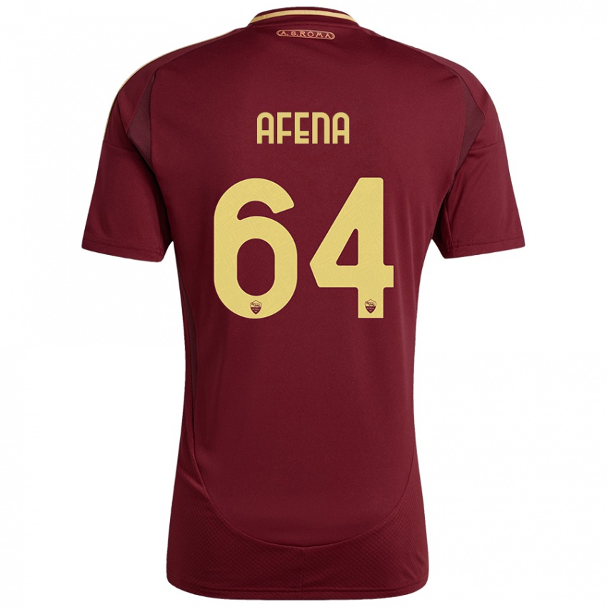 Herren Felix Afena-Gyan #64 Rot Braun Gold Heimtrikot Trikot 2024/25 T-Shirt Österreich