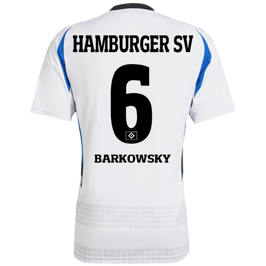 Herren Finn Barkowsky #6 Weiß Blau Heimtrikot Trikot 2024/25 T-Shirt Österreich