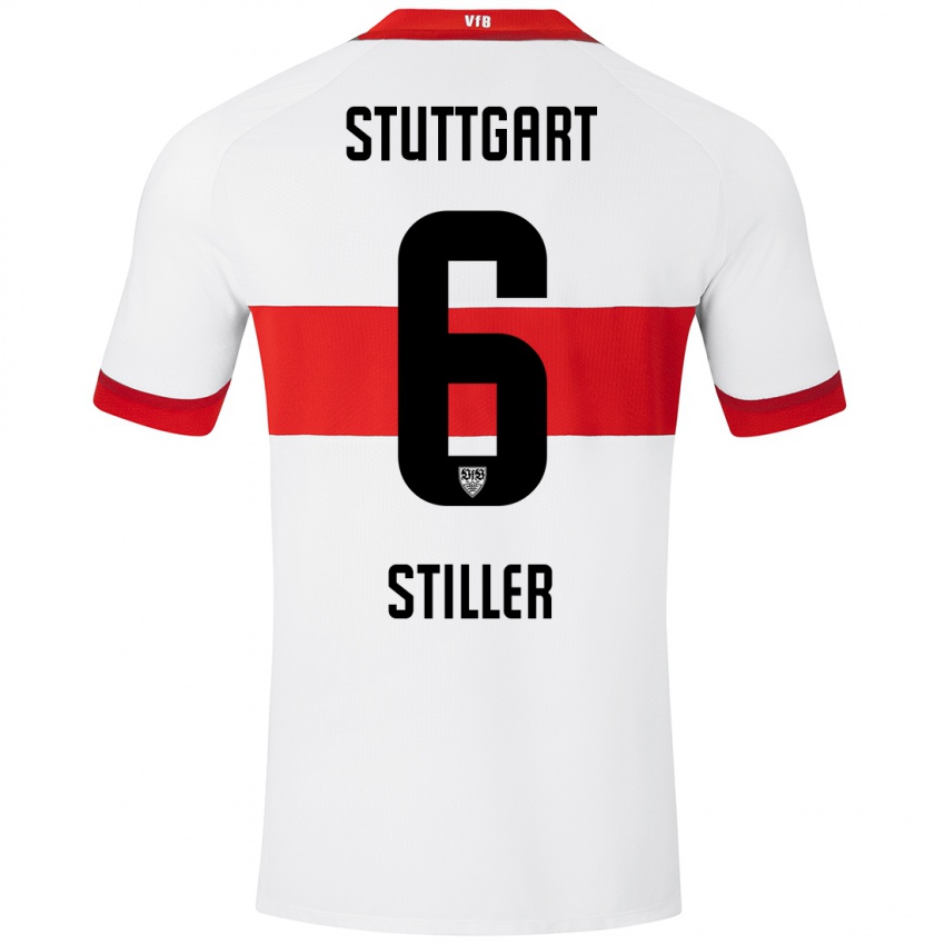 Herren Angelo Stiller #6 Weiß Rot Heimtrikot Trikot 2024/25 T-Shirt Österreich