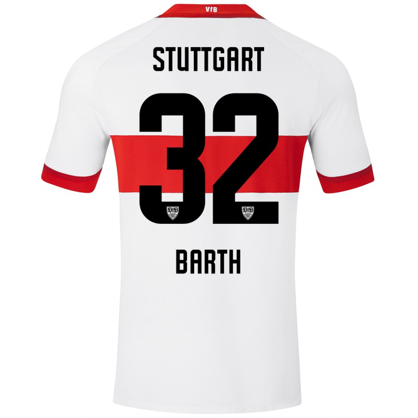 Herren Tom Barth #32 Weiß Rot Heimtrikot Trikot 2024/25 T-Shirt Österreich