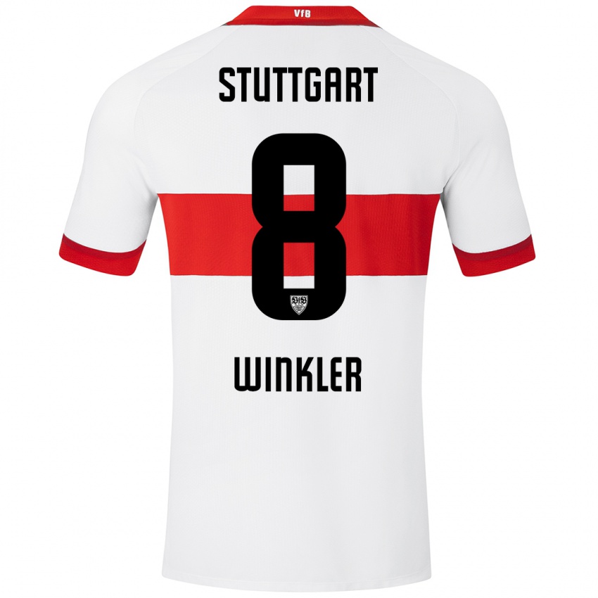 Herren Nathan Winkler #8 Weiß Rot Heimtrikot Trikot 2024/25 T-Shirt Österreich