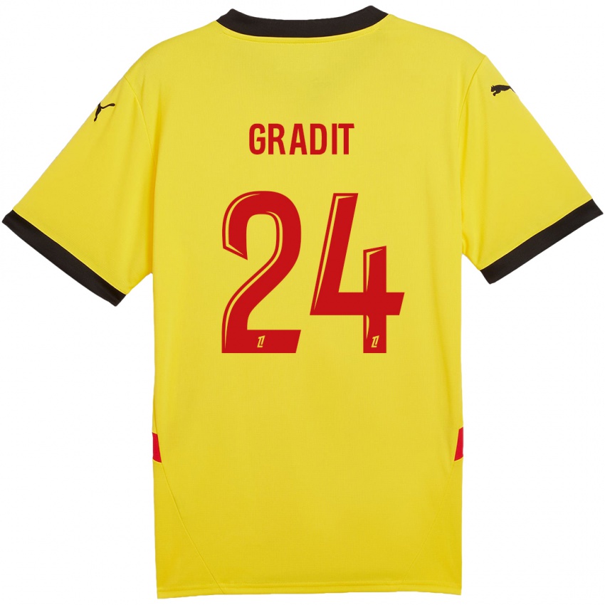 Herren Jonathan Gradit #24 Gelb Rot Heimtrikot Trikot 2024/25 T-Shirt Österreich