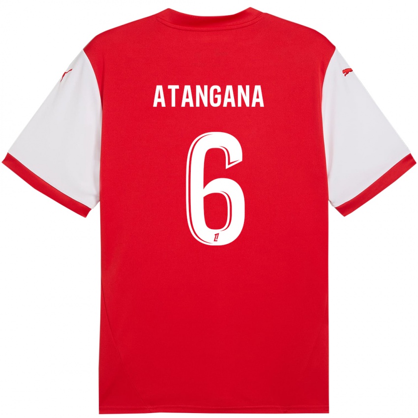 Herren Valentin Atangana Edoa #6 Rot Weiß Heimtrikot Trikot 2024/25 T-Shirt Österreich