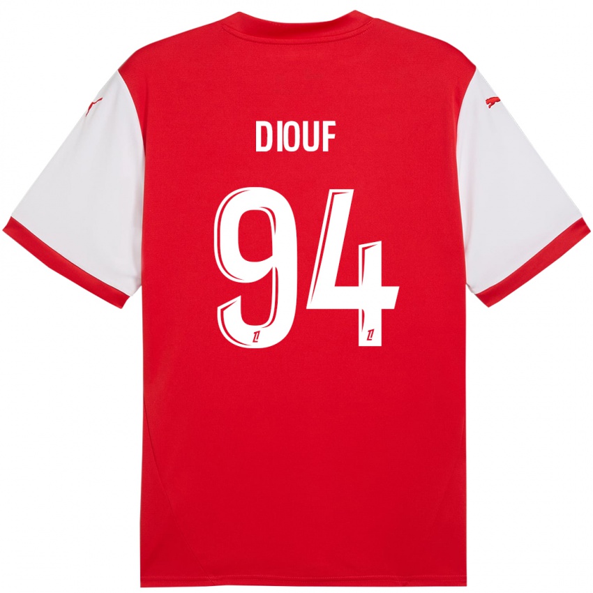 Herren Yehvann Diouf #94 Rot Weiß Heimtrikot Trikot 2024/25 T-Shirt Österreich