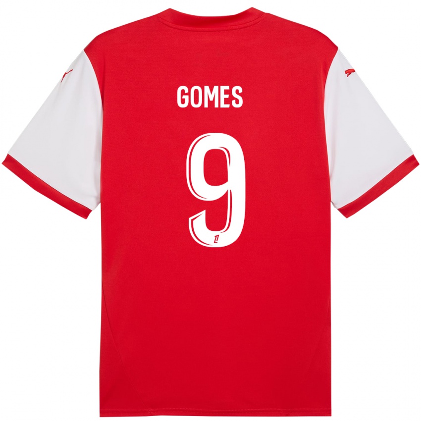 Herren Mélissa Gomes #9 Rot Weiß Heimtrikot Trikot 2024/25 T-Shirt Österreich