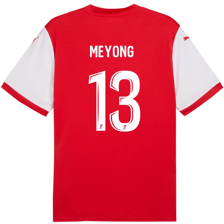 Herren Charlène Meyong #13 Rot Weiß Heimtrikot Trikot 2024/25 T-Shirt Österreich