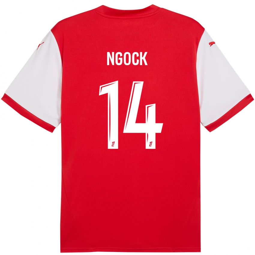 Herren Monique Ngock #14 Rot Weiß Heimtrikot Trikot 2024/25 T-Shirt Österreich