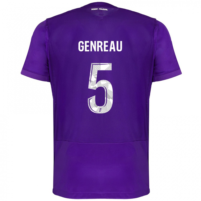 Herren Denis Genreau #5 Violett Weiß Heimtrikot Trikot 2024/25 T-Shirt Österreich