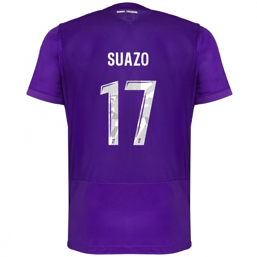 Herren Gabriel Suazo #17 Violett Weiß Heimtrikot Trikot 2024/25 T-Shirt Österreich