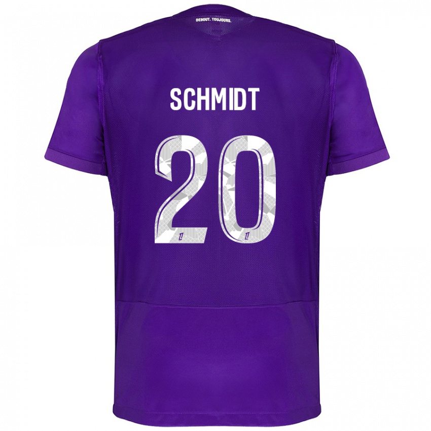 Herren Niklas Schmidt #20 Violett Weiß Heimtrikot Trikot 2024/25 T-Shirt Österreich