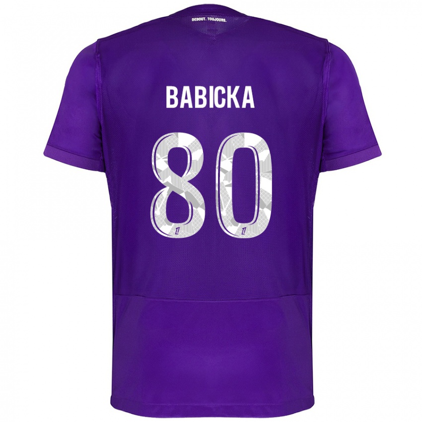 Herren Shavy Babicka #80 Violett Weiß Heimtrikot Trikot 2024/25 T-Shirt Österreich