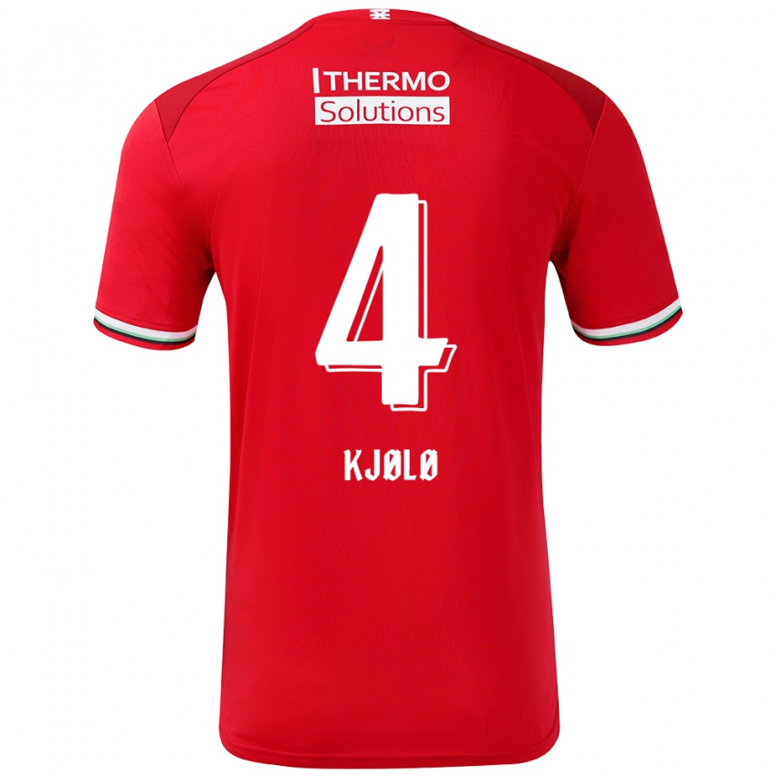 Herren Mathias Kjølø #4 Rot Weiß Heimtrikot Trikot 2024/25 T-Shirt Österreich