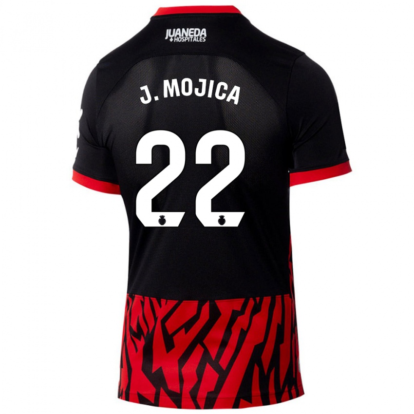 Herren Johan Mojica #22 Schwarz Rot Heimtrikot Trikot 2024/25 T-Shirt Österreich