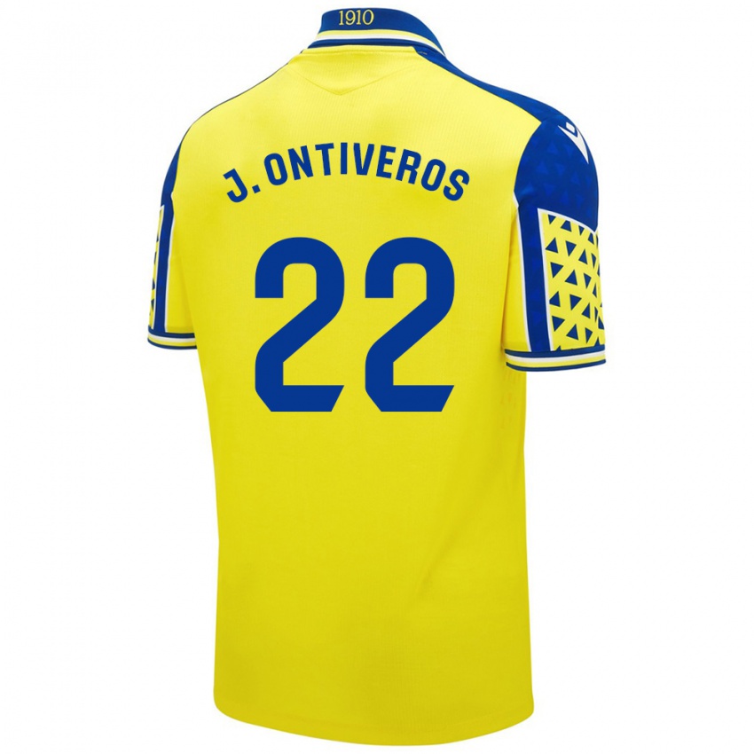 Herren Javi Ontiveros #22 Gelb Blau Heimtrikot Trikot 2024/25 T-Shirt Österreich