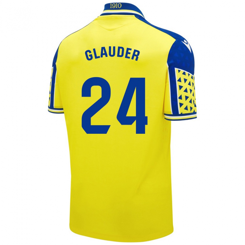 Herren Cristian Glauder #24 Gelb Blau Heimtrikot Trikot 2024/25 T-Shirt Österreich