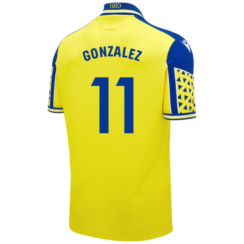 Herren Chus González #11 Gelb Blau Heimtrikot Trikot 2024/25 T-Shirt Österreich